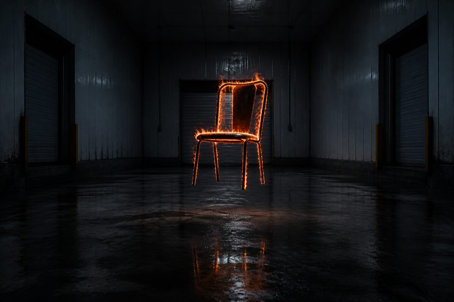 Refrigerated warehouse burning chair