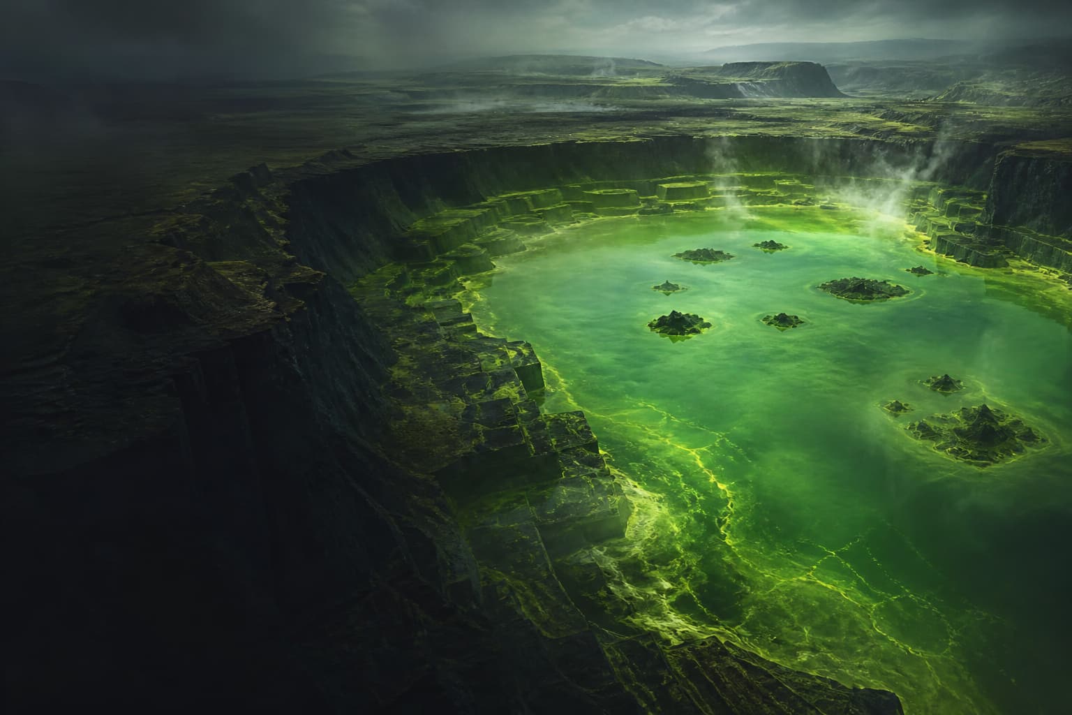 Acid lake overhead