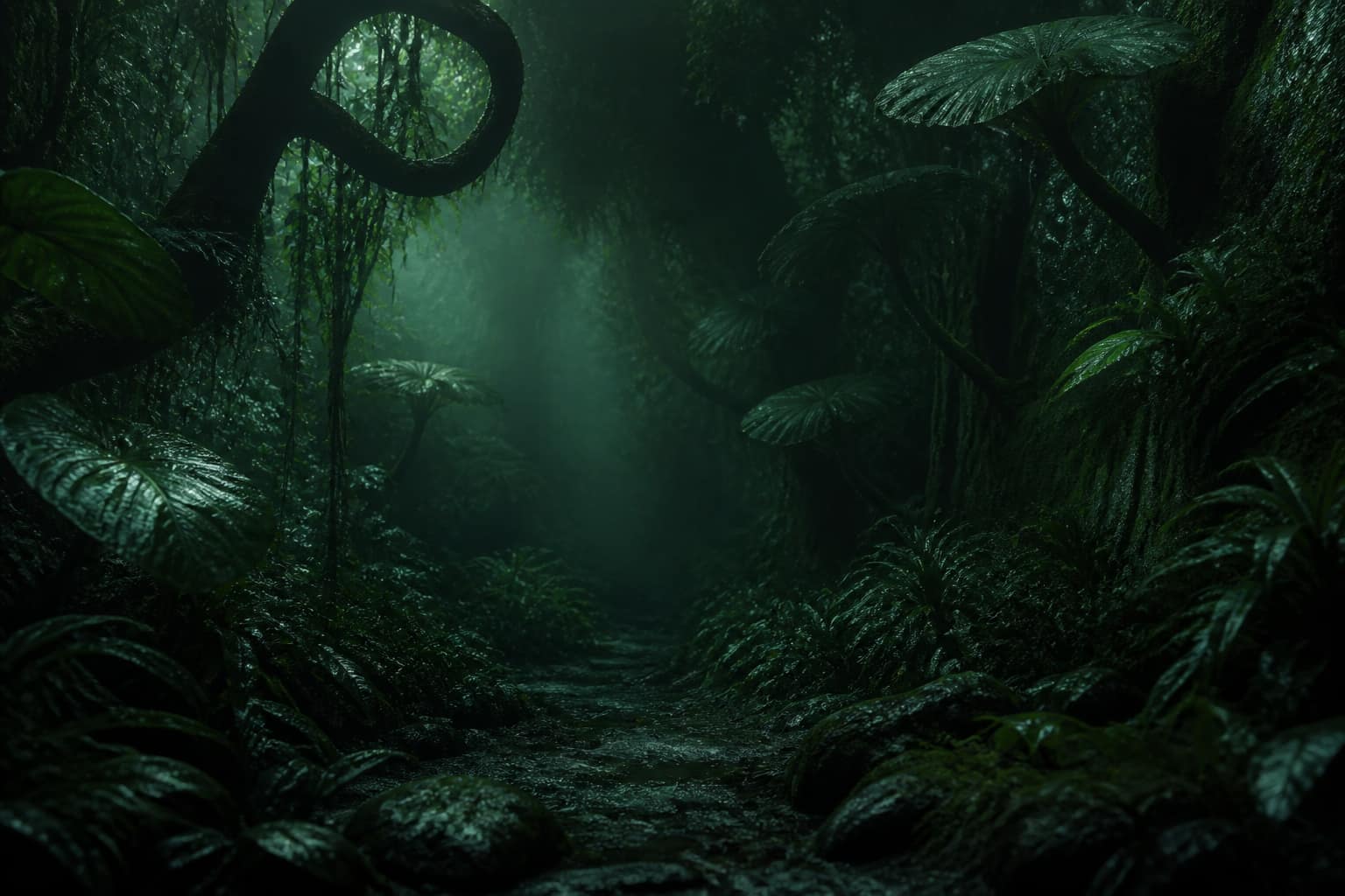 Deep green jungle canopy